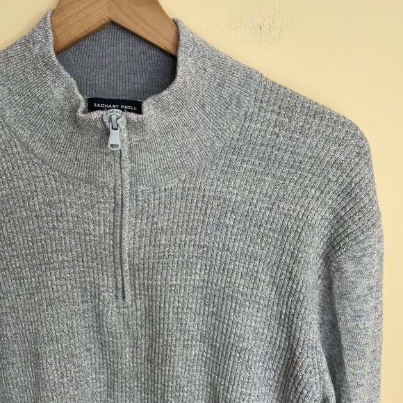 Zachary Prell Mens Higgins Pullover Sweater Size XXL Cotton Cashmere Quarter Zip - Picture 4 of 7